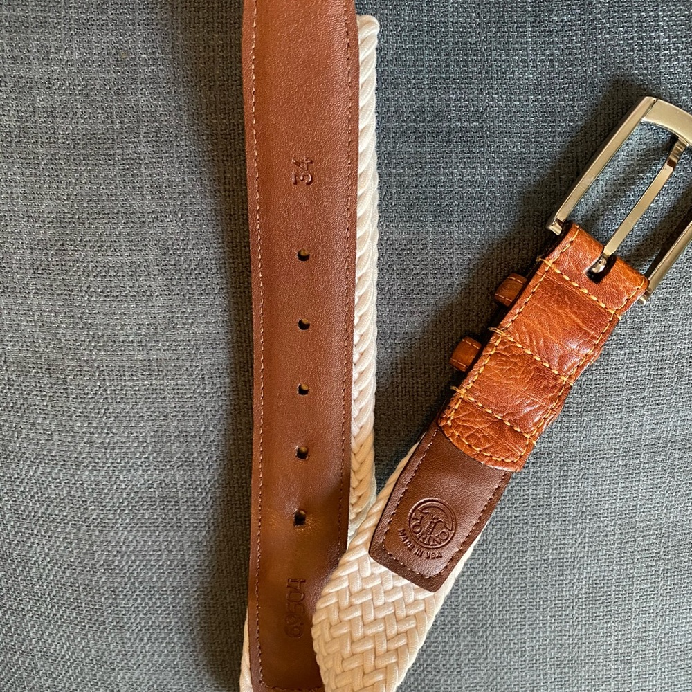 Torino braided cream belt, size 34.